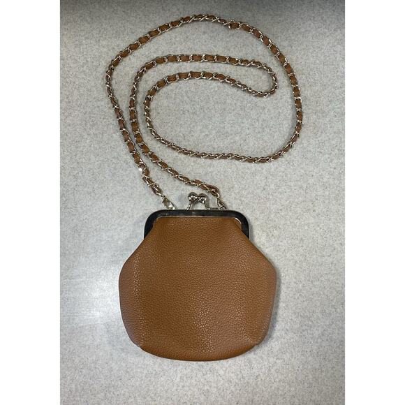 Jen & Co. Cleo Vegan Coin Pouch Brown Crossbody Purse Slip Pocket & CC Slots EUC - Picture 1 of 9